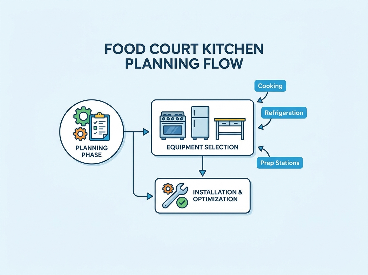 Commercial Food Court Kitchen Equipment Planning